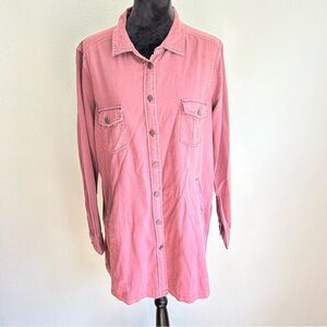 Overland Sheepskin Co Women’s Primrose Shirt Dress Long Sleeve Button Down Sz XL